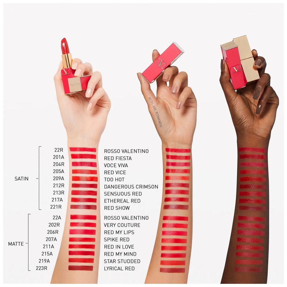 Valentino Minirosso Satin Lipstick 22R Rosso Valentino Mini 2g NIB - Picture 2 of 8